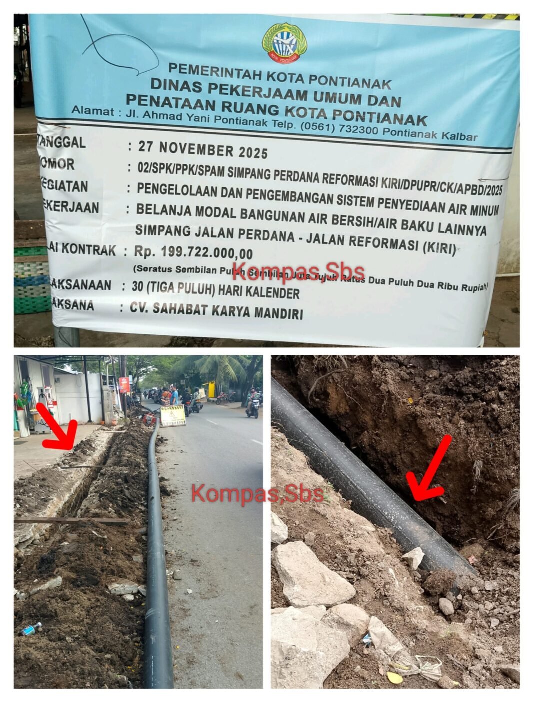Proyek Tanam Pipa Air PUPR Kota : Dalamnya Cuma 50 Centi. Dinas Diam. Kontraktor Senyum