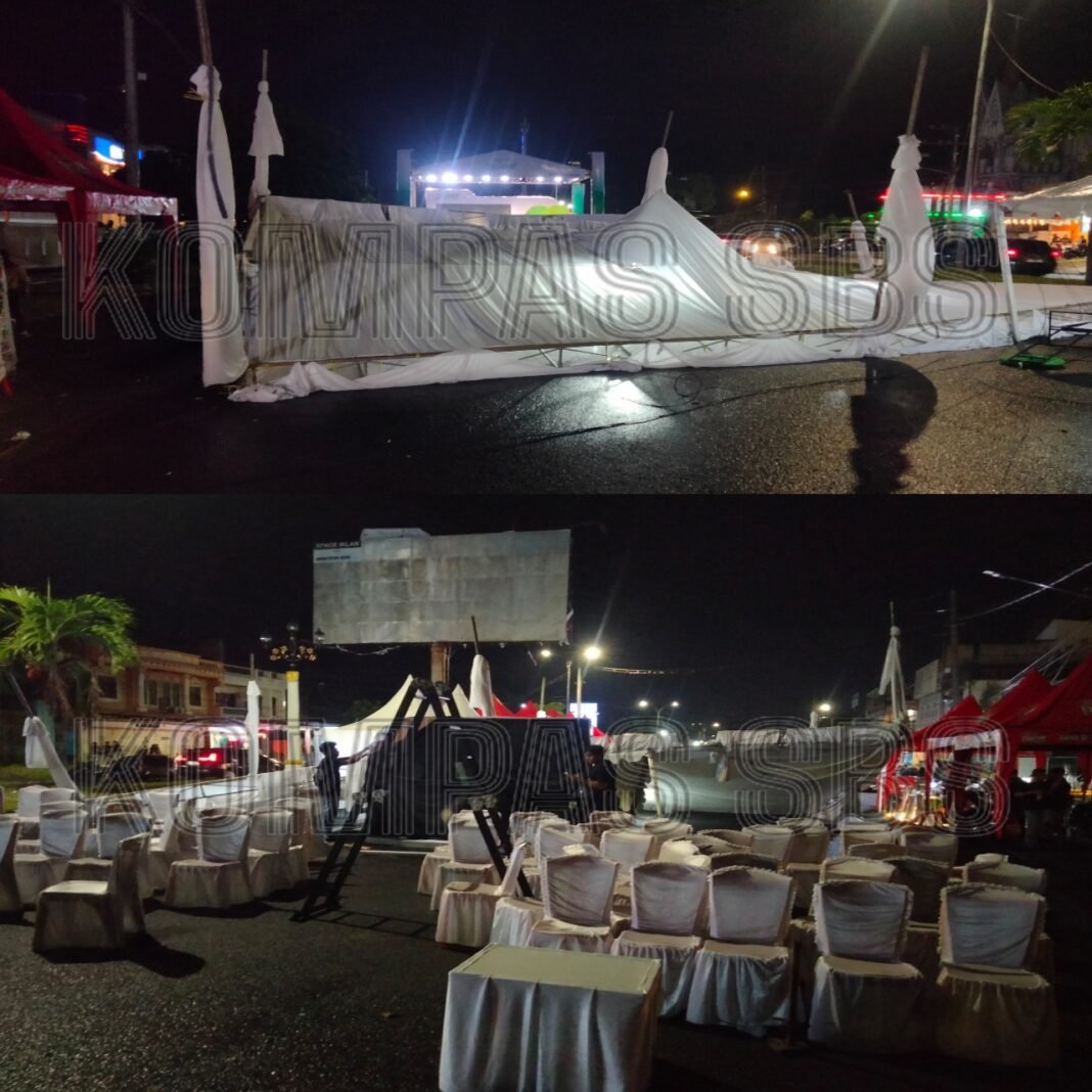 Gawat, Tenda VIP Festival Tring Pegadaian Roboh Dan Satu Korban Tertimpa Tenda