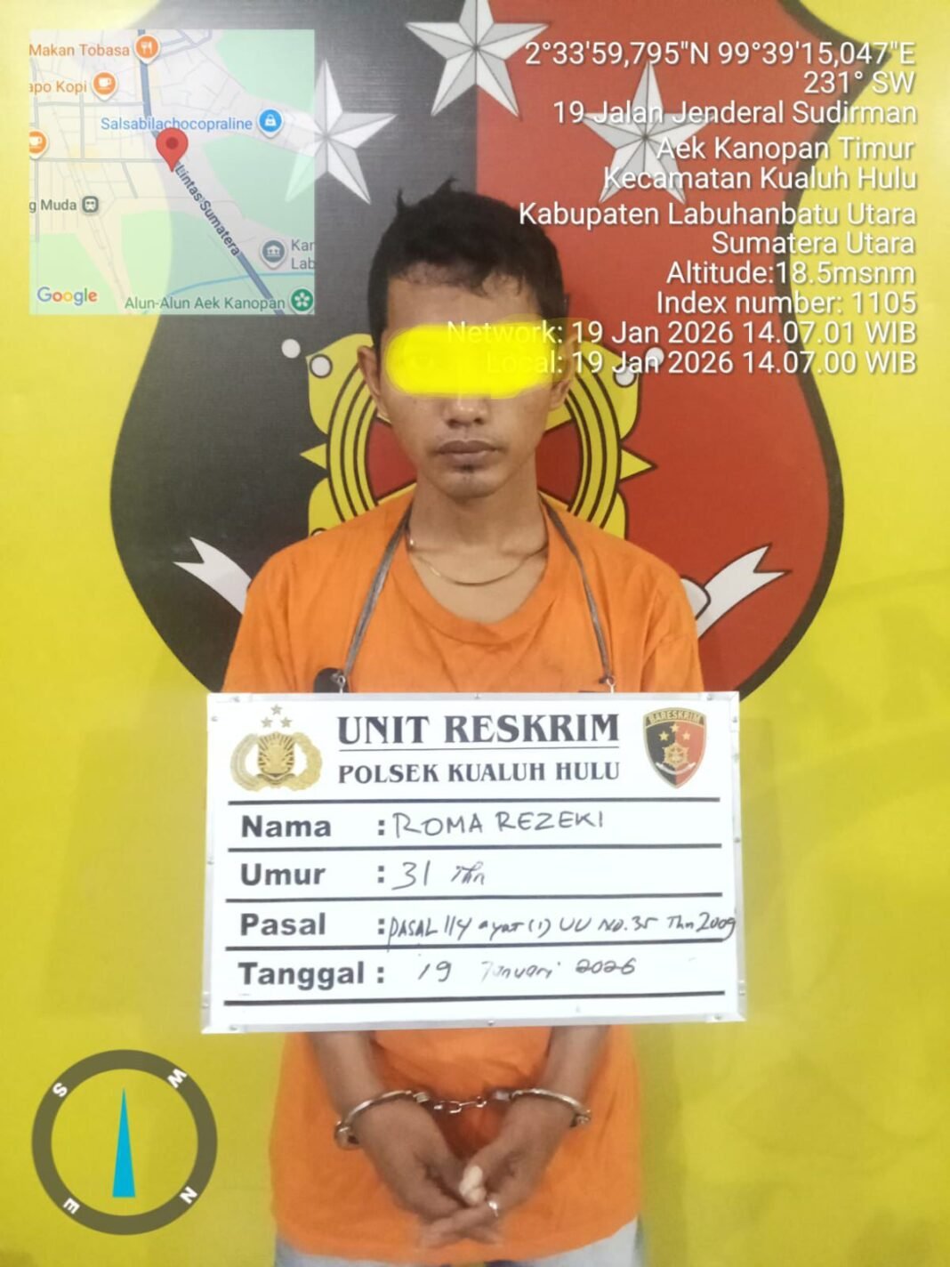 “Polsek Kualuh Hulu Ungkap Kasus Narkotika di Damuli Pekan”