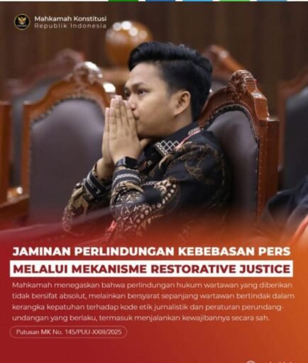 Mahkamah Konstitusi Putuskan Wartawan Tidak Day Dituntut Pidana Atas Karya Jurnalistik