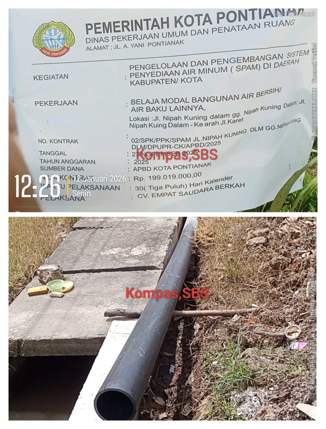 Proyek Pipa Diluar Acuan Bestek : Tanam Pipa Tidak Sampai Satu Meter