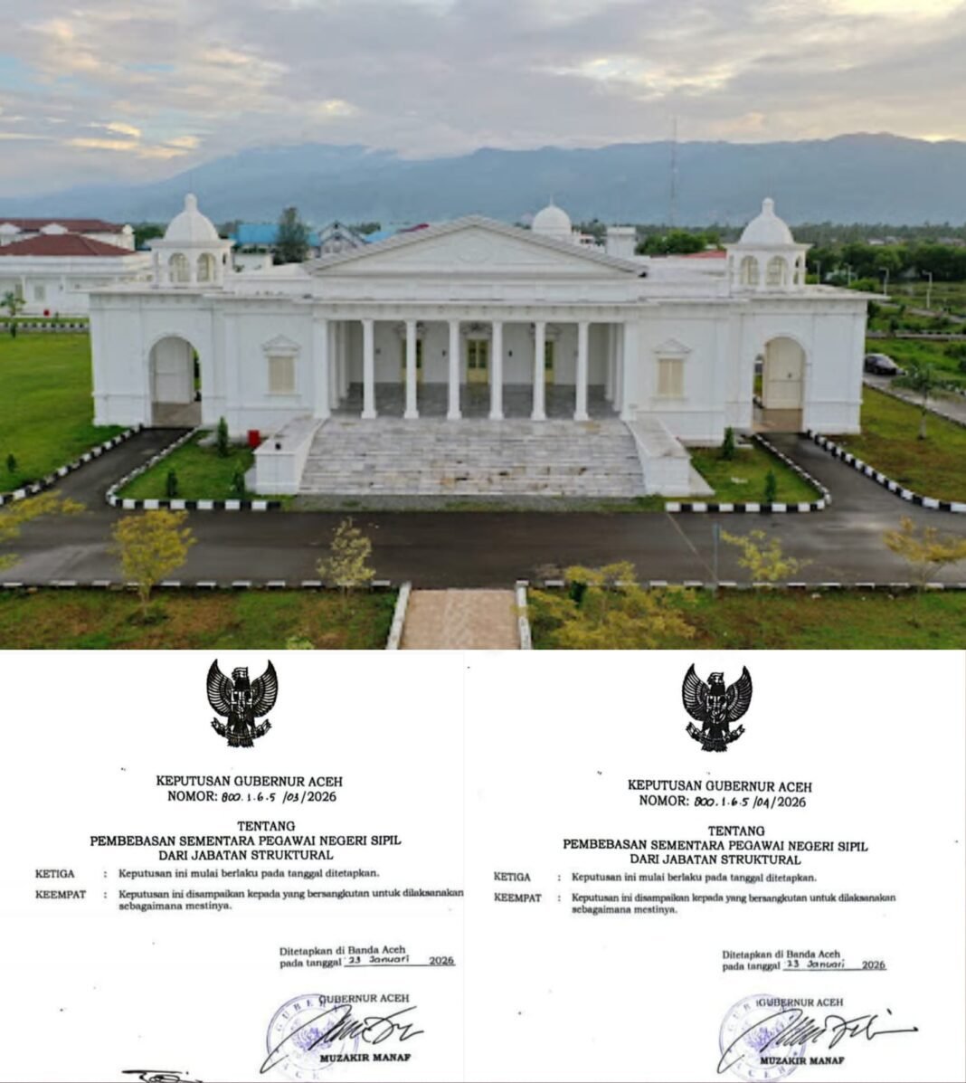 Reformasi Birokrasi : Pemprov Aceh Berhentikan Pejabat Bermasalah di Sekretariat Wali Nanggroe