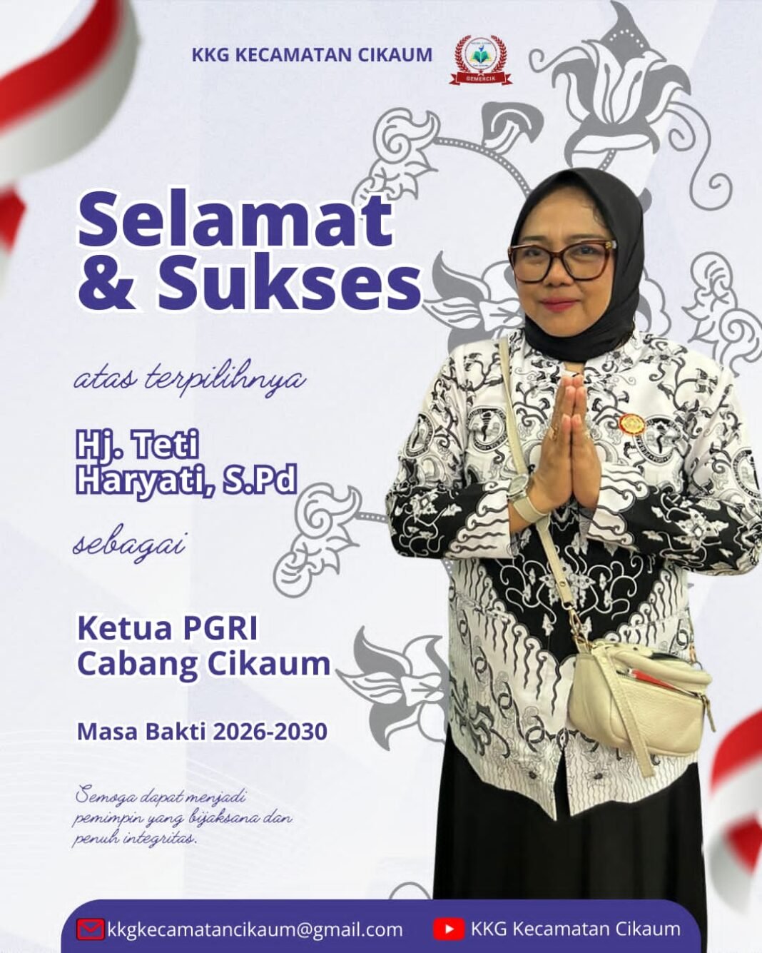 Hj Teti Heryati Terpilih Menjadi Ketua PGRI Cabang Cikaum Periode 2025-2030