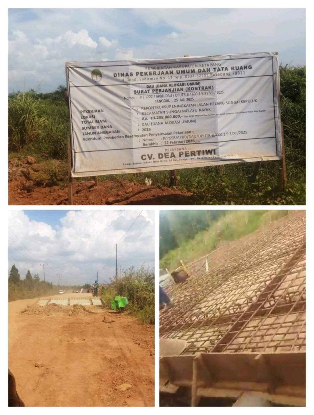 Proyek Jalan Bernilai Milyaran Rupiah Di Ketapang Terancam Mangkrak, Kontraktor Cuma Modal Nekad