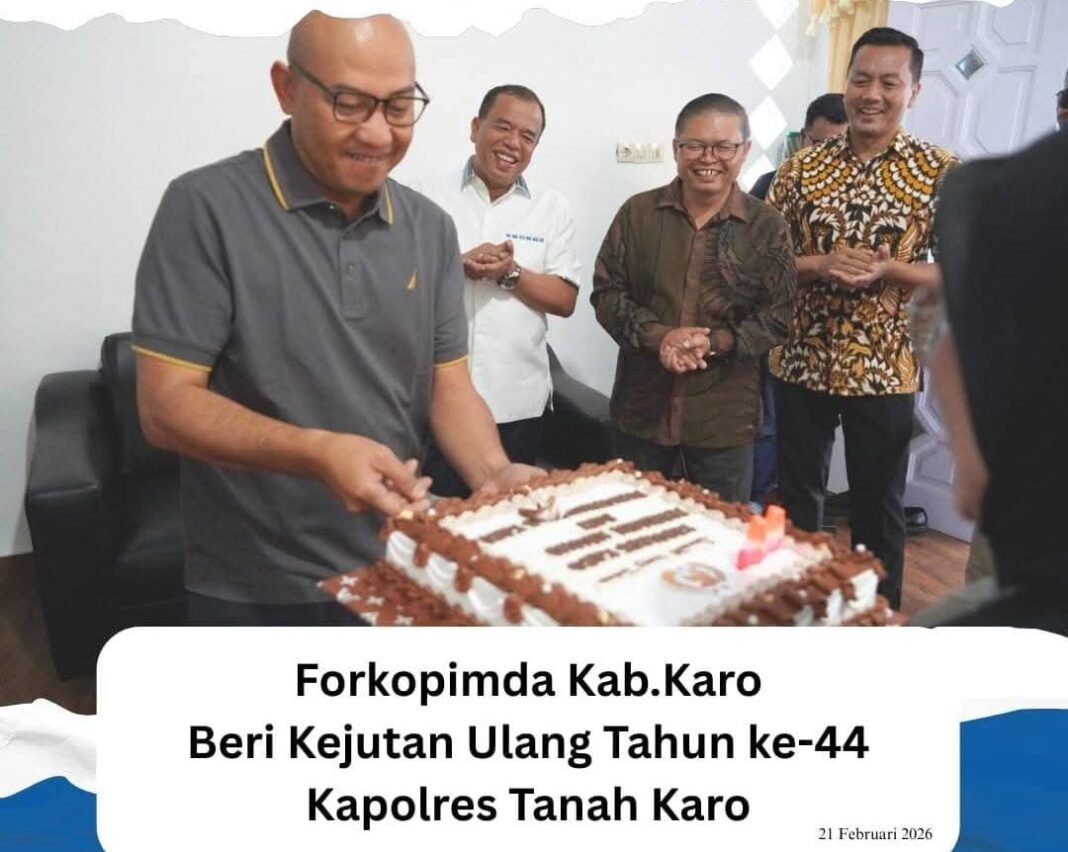 Forkopimda Kabupaten Karo Beri Kejutan Ulang Tahun ke-44 Kapolres Tanah Karo