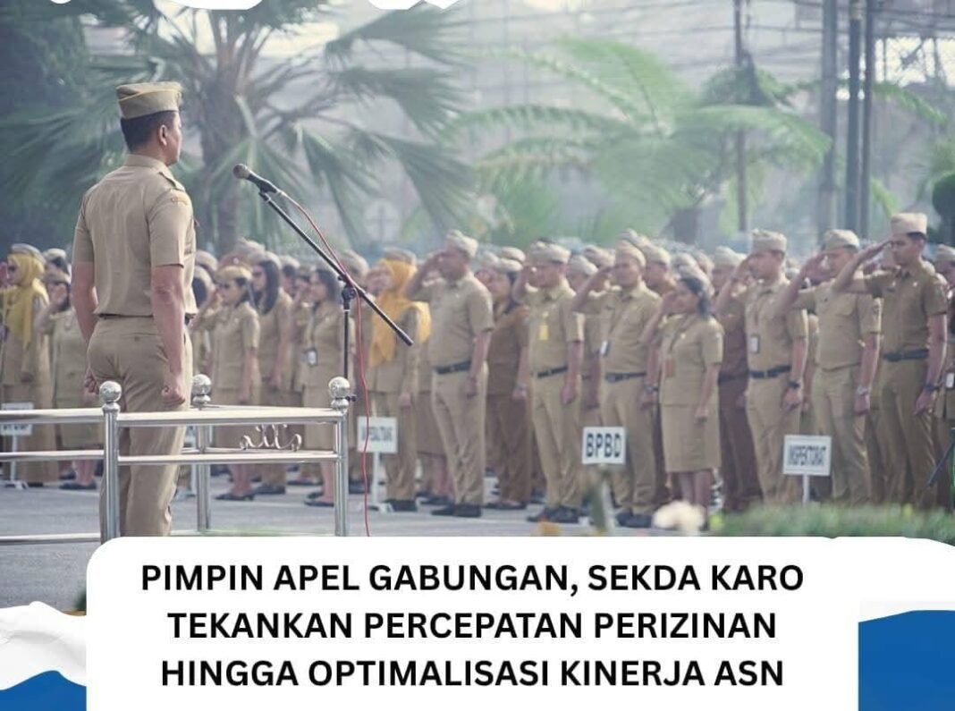 Pimpin Apel Gabungan, Sekda Karo Tekankan Percepatan Perizinan hingga Optimalisasi Kinerja ASN