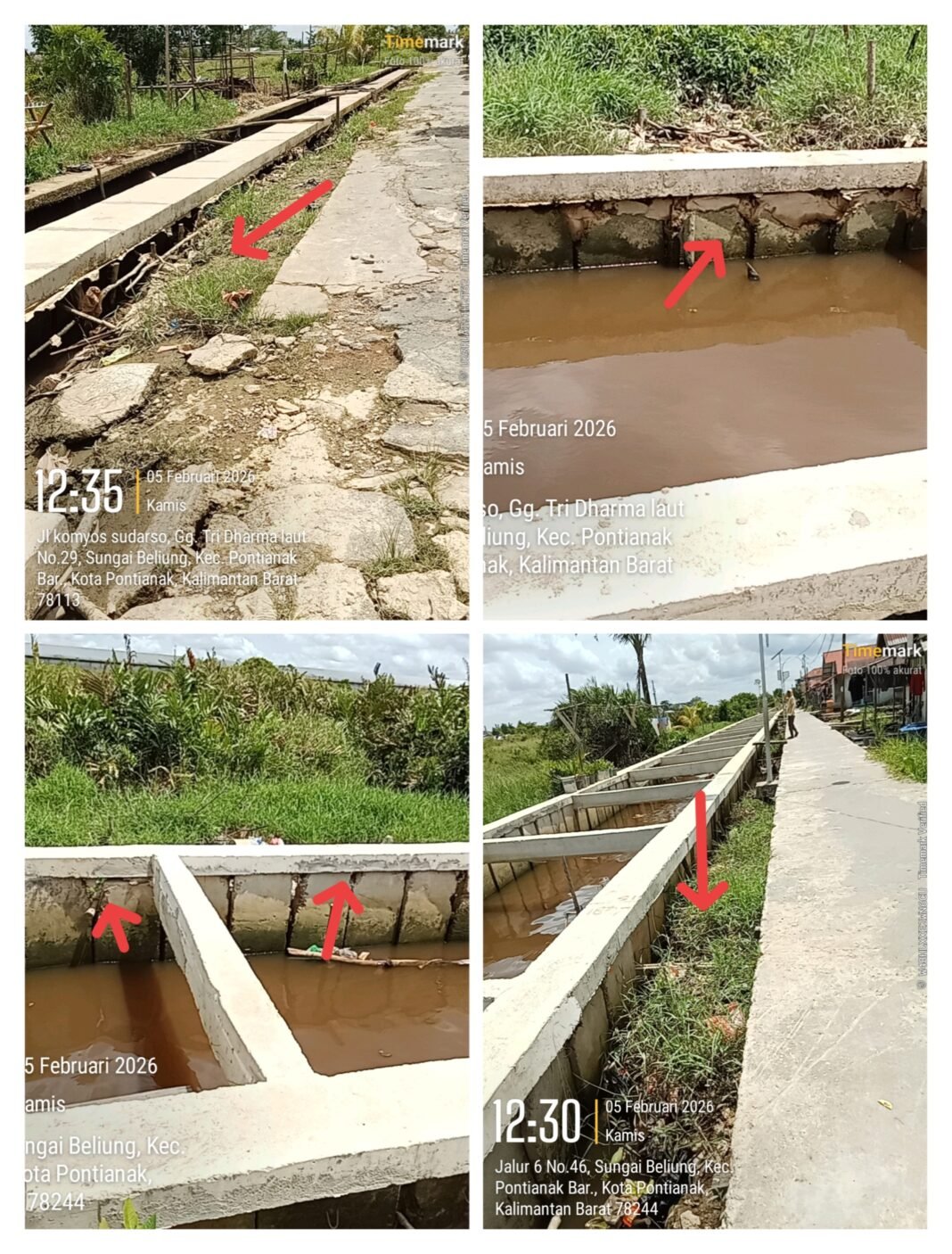 Akibat Proyek Turap Rp 2,3 M Gang Tri Dharma, Jalan Setempat Rusak