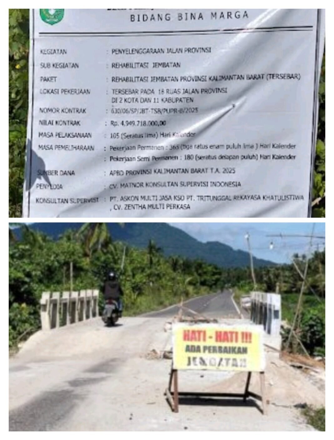 Kasi PUPR Propinsi : Setelah Rehab, Jembatan Lama Tidak Lagi Difungsikan