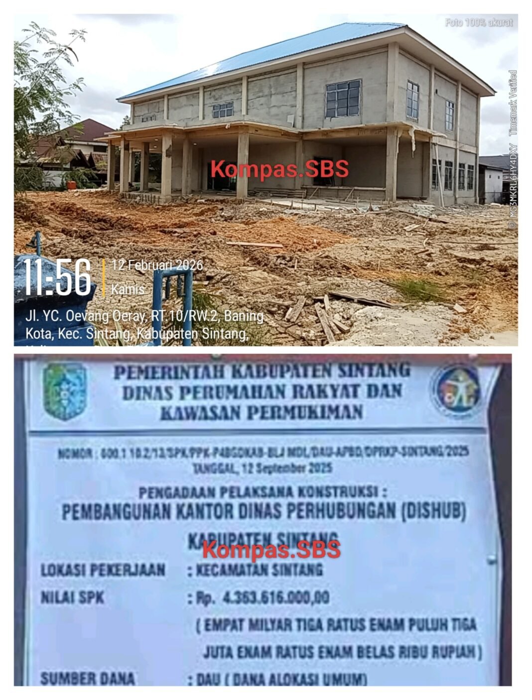 Bangun Kantor Dishub Rp. 4,3 M : Sampai Sekarang Tidak Selesai. Kejaksaan Jangan Diam