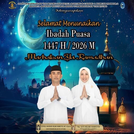 Penuh Rasa Syukur, Keluarga Besar Yonmarhanlan Vlll Bitung Berikut Ucapan Marhaban Ya RamadhanÂ