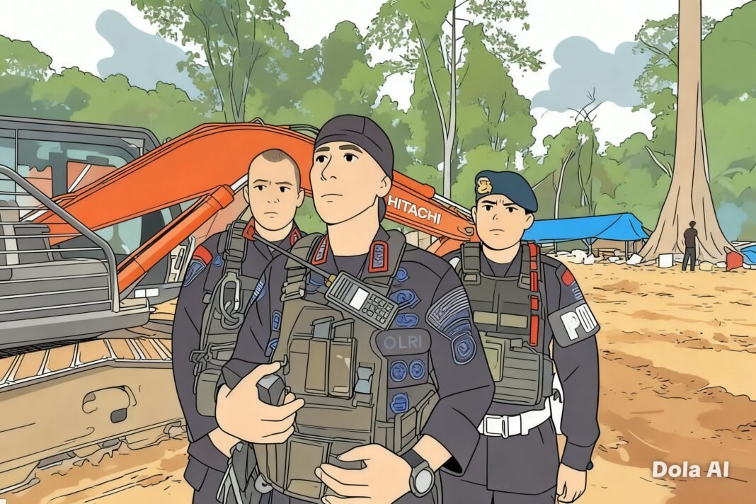 Ini Baru Betul : Brimob Polda Sumut Dan TNI Gerebek Tambang Emas Ilegal. Kalbar Kapan..?