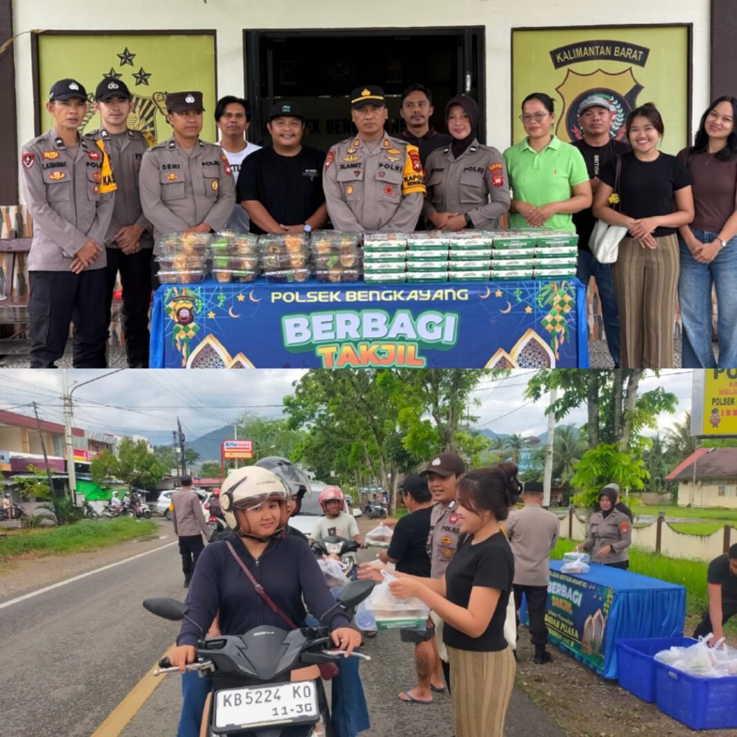 Polsek Bengkayang Tebar Kebaikan di Bulan Ramadhan, 200 Paket Takjil Dibagikan untuk Pengguna Jalan