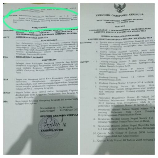 Diduga Langgar Prosedur, Pengangkatan Perangkat Gampong Keupula Tuai Sorotan Warga | Kompas.sbs.-News