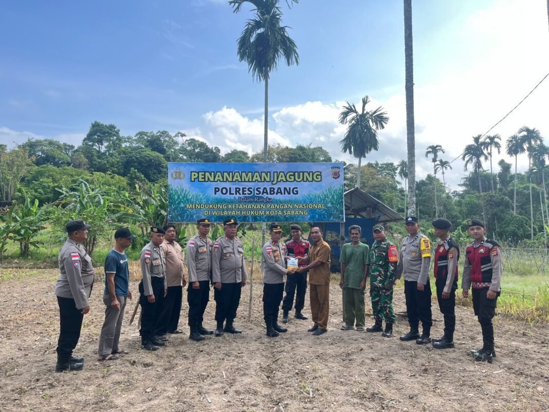 keuchik gampong batee shok ridwan nasution turun langsung tanam jagung bersama polres sabang | Kompas SBS.