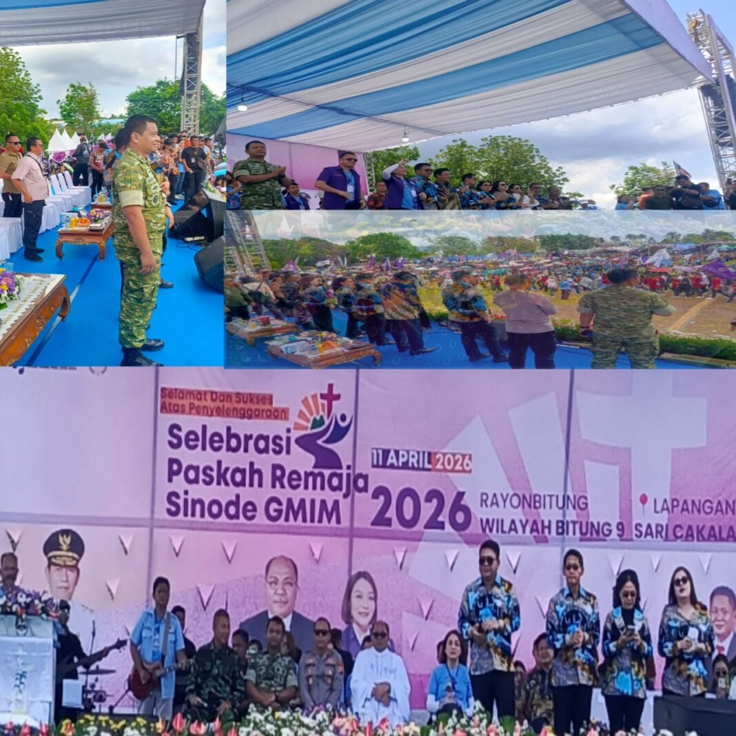 Ribuan Remaja Sinode GMIM, Dansecata Rindam Xlll/Merdeka Hadiri Selebrasi Paskah Remaja Sinode GMIM