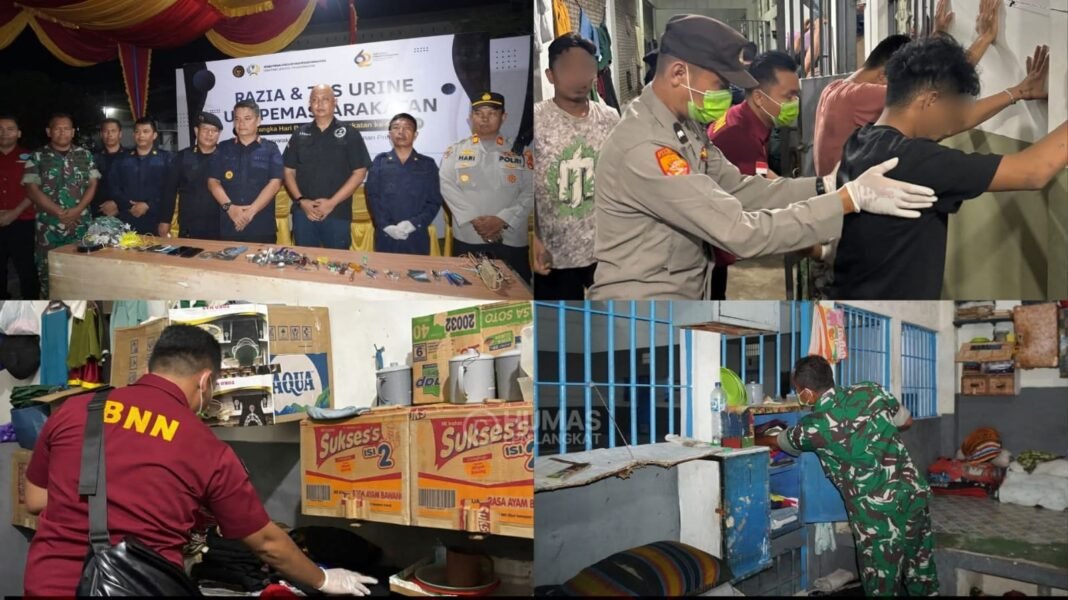 Lapas Narkotika Langkat Razia Gabungan, Sambut Hari Bakti Pemasyarakatan ke-62