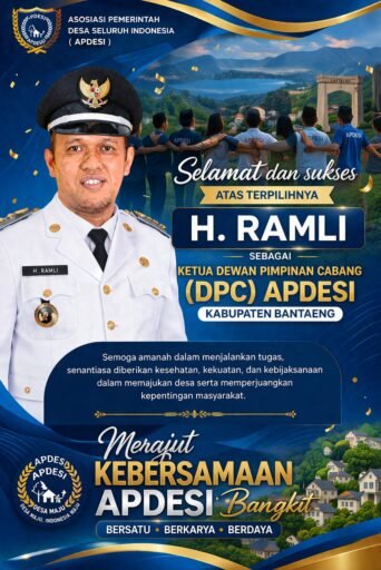 Aklamasi di Muscalub, H. Ramli Samaling Nahkodai APDESI Bantaeng 2025–2030