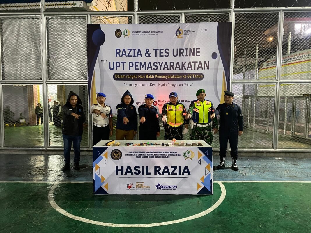 Sinergi Tanpa Kompromi: Rutan Kabanjahe Bersama TNI, Polri, dan BNN Gelar Razia Blok Hunian