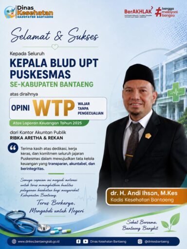 Dinas Kesehatan Bantaeng Raih Opini WTP Laporan Keuangan BLUD Puskesmas Tahun 2025 Dinas Kesehatan Bantaeng Raih Opini WTP Laporan Keuangan BLUD Puskesmas Tahun 2025