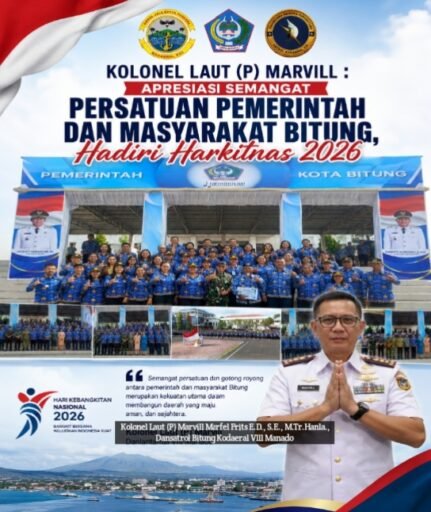 Kolonel Laut (P) Marvill : Apresiasi Semangat Persatuan Pemerintah Dan Masyarakat Bitung,Harkitnas 2026 Kolonel Laut (P) Marvill : Apresiasi Semangat Persatuan Pemerintah Dan Masyarakat Bitung,Harkitnas 2026
