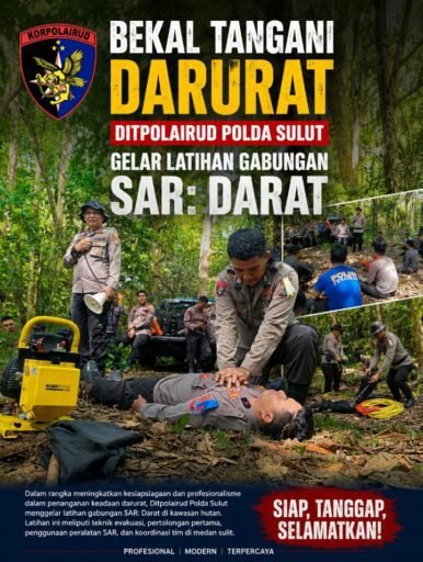 Bekal Tangani Darurat, Ditpolairud Polda Sulut Gelar Latihan Gabungan SAR Darat Dan Bantuan Hidup Dasar Bekal Tangani Darurat, Ditpolairud Polda Sulut Gelar Latihan Gabungan SAR Darat Dan Bantuan Hidup Dasar