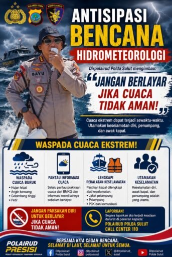 Antisipasi Bencana Hidrometeorologi, Dirpolairud Polda Sulut: Jangan Berlayar Jika Cuaca Tidak Aman Antisipasi Bencana Hidrometeorologi, Dirpolairud Polda Sulut: Jangan Berlayar Jika Cuaca Tidak Aman