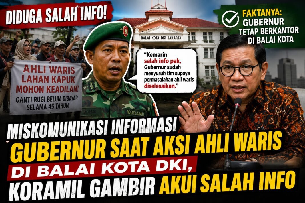 Misinformasi Gubernur Saat Aksi Ahli Waris di Balai Kota DKI, Koramil Gambir Akui Salah Info Misinformasi Gubernur Saat Aksi Ahli Waris di Balai Kota DKI, Koramil Gambir Akui Salah Info