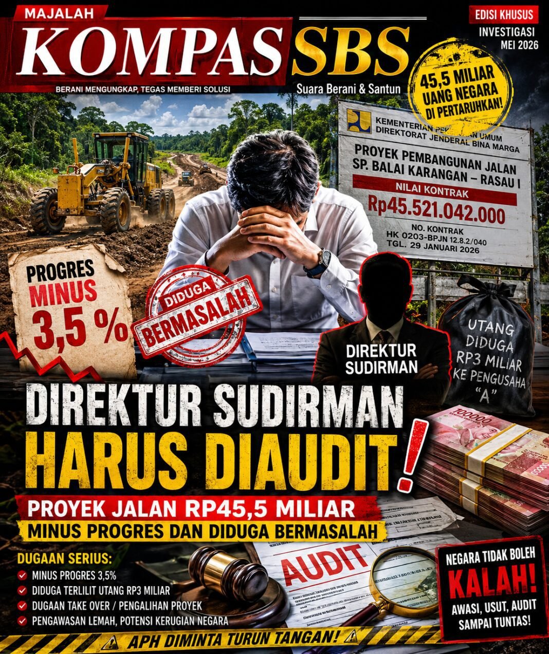 Diduga Terlilit Utang Rp3 Miliar, Proyek Jalan Perbatasan Rp45,5 Miliar Jadi Sorotan Publik Diduga Terlilit Utang Rp3 Miliar, Proyek Jalan Perbatasan Rp45,5 Miliar Jadi Sorotan Publik