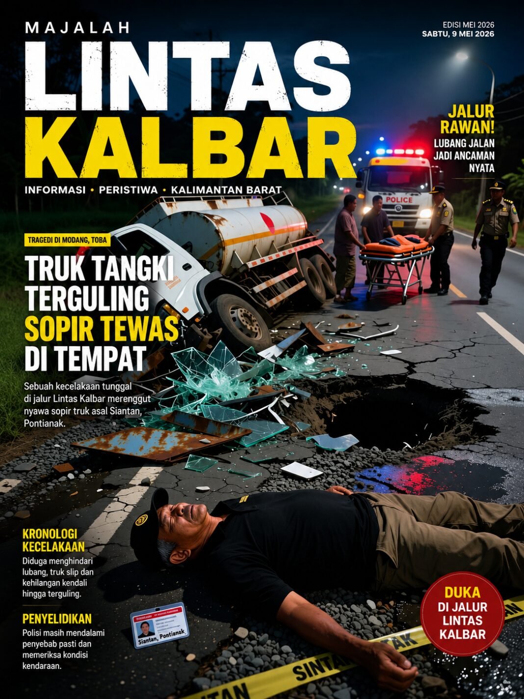 Diduga Hindari Lubang Jalan, Sopir Truk Tangki Meninggal dalam Kecelakaan Tunggal di Lintas Kalbar Diduga Hindari Lubang Jalan, Sopir Truk Tangki Meninggal dalam Kecelakaan Tunggal di Lintas Kalbar