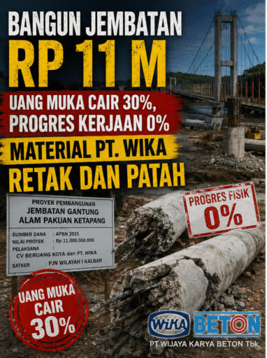 Material Beton Retak dan Pecah, Warga Pertanyakan Standar Mutu pada Proyek Jembatan Alam Pakuan Ketapang Material Beton Retak dan Pecah, Warga Pertanyakan Standar Mutu pada Proyek Jembatan Alam Pakuan Ketapang