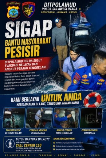 Layanan 110, Personil Ditpolairud Polda Sulut Berhasil Gercep Evakuasi Dua Nelayan Mengalami Musibah Di Laut Layanan 110, Personil Ditpolairud Polda Sulut Berhasil Gercep Evakuasi Dua Nelayan Mengalami Musibah Di Laut