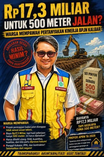 Rp17,3 Miliar untuk 500 Meter Jalan? Warga Mempawah Pertanyakan Kinerja BPJN Kalbar Rp17,3 Miliar untuk 500 Meter Jalan? Warga Mempawah Pertanyakan Kinerja BPJN Kalbar