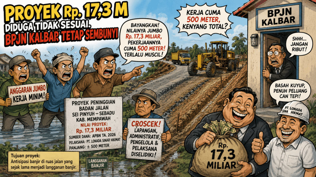 Anggaran Jumbo, Hasil Minim: Proyek Peninggian Jalan Sei Pinyuh–Sebadu Rp17,3 Miliar Dipertanyakan Publik Anggaran Jumbo, Hasil Minim: Proyek Peninggian Jalan Sei Pinyuh–Sebadu Rp17,3 Miliar Dipertanyakan Publik