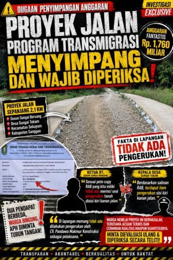 Item Pengerukan Dipersoalkan, Proyek Jalan Transmigrasi Rp1,76 Miliar Terancam Jadi Temuan Item Pengerukan Dipersoalkan, Proyek Jalan Transmigrasi Rp1,76 Miliar Terancam Jadi Temuan