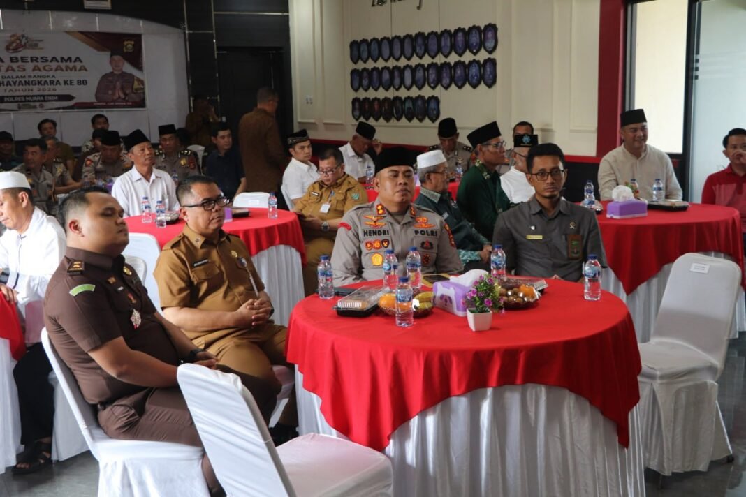 DOA BERSAMA LINTAS AGAMA, POLRES MUARA ENIM MEMOHON KESELAMATAN BANGSA DAN KEMAJUAN POLRI BHAYANGKARA KE-80 DOA BERSAMA LINTAS AGAMA, POLRES MUARA ENIM MEMOHON KESELAMATAN BANGSA DAN KEMAJUAN POLRI BHAYANGKARA KE-80