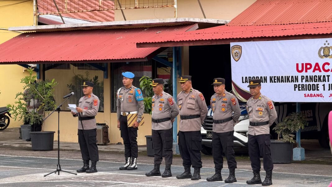 24 Personel Polres Sabang Naik Pangkat, Kapolres: Jadikan Amanah Ini Motivasi Tingkatkan Pengabdian 24 Personel Polres Sabang Naik Pangkat, Kapolres: Jadikan Amanah Ini Motivasi Tingkatkan Pengabdian