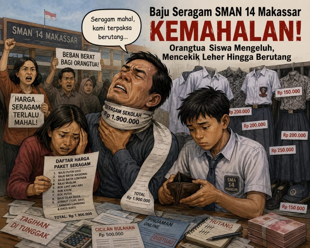 BISNIS” SERAGAM BERKEDOK PENDIDIKAN? Orangtua Siswa SMAN 14 Makassar ‘Menjerit’ BISNIS” SERAGAM BERKEDOK PENDIDIKAN? Orangtua Siswa SMAN 14 Makassar ‘Menjerit’