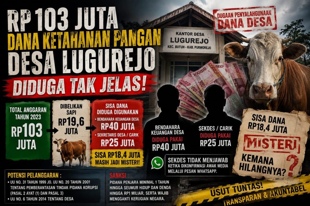 Anggaran Rp103 Juta Dana Ketahanan Pangan Desa Lugurejo Jadi Sorotan Serius Anggaran Rp103 Juta Dana Ketahanan Pangan Desa Lugurejo Jadi Sorotan Serius