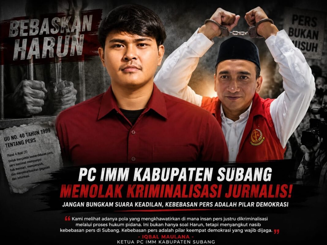 PC IMM SUBANG,a SOROTI DUGAAN KRIMNASASI JURNALIS DAN DESAK PENEGAKAN HUKUM YANG PROFESIONAL PC IMM SUBANG,a SOROTI DUGAAN KRIMNASASI JURNALIS DAN DESAK PENEGAKAN HUKUM YANG PROFESIONAL
