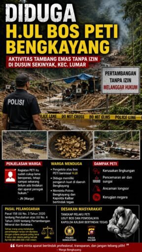 Diduga H. Ul Bos PETI di Bengkayang, Warga Desak Polres Bertindak dan Kapolda Kalbar Turun Tangan Diduga H. Ul Bos PETI di Bengkayang, Warga Desak Polres Bertindak dan Kapolda Kalbar Turun Tangan