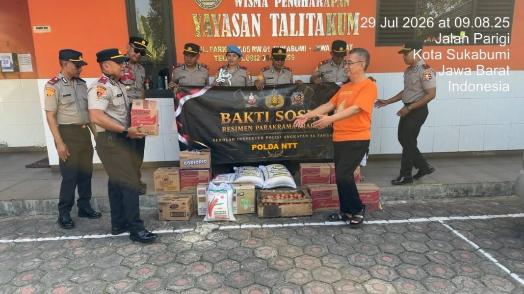 Siswa SIP Angkatan ke 56 Resimen PARAKRAMA PRADHANA Asal Polda NTT Gelar Bakti Sosial di Sukabumi Siswa SIP Angkatan ke 56 Resimen PARAKRAMA PRADHANA Asal Polda NTT Gelar Bakti Sosial di Sukabumi