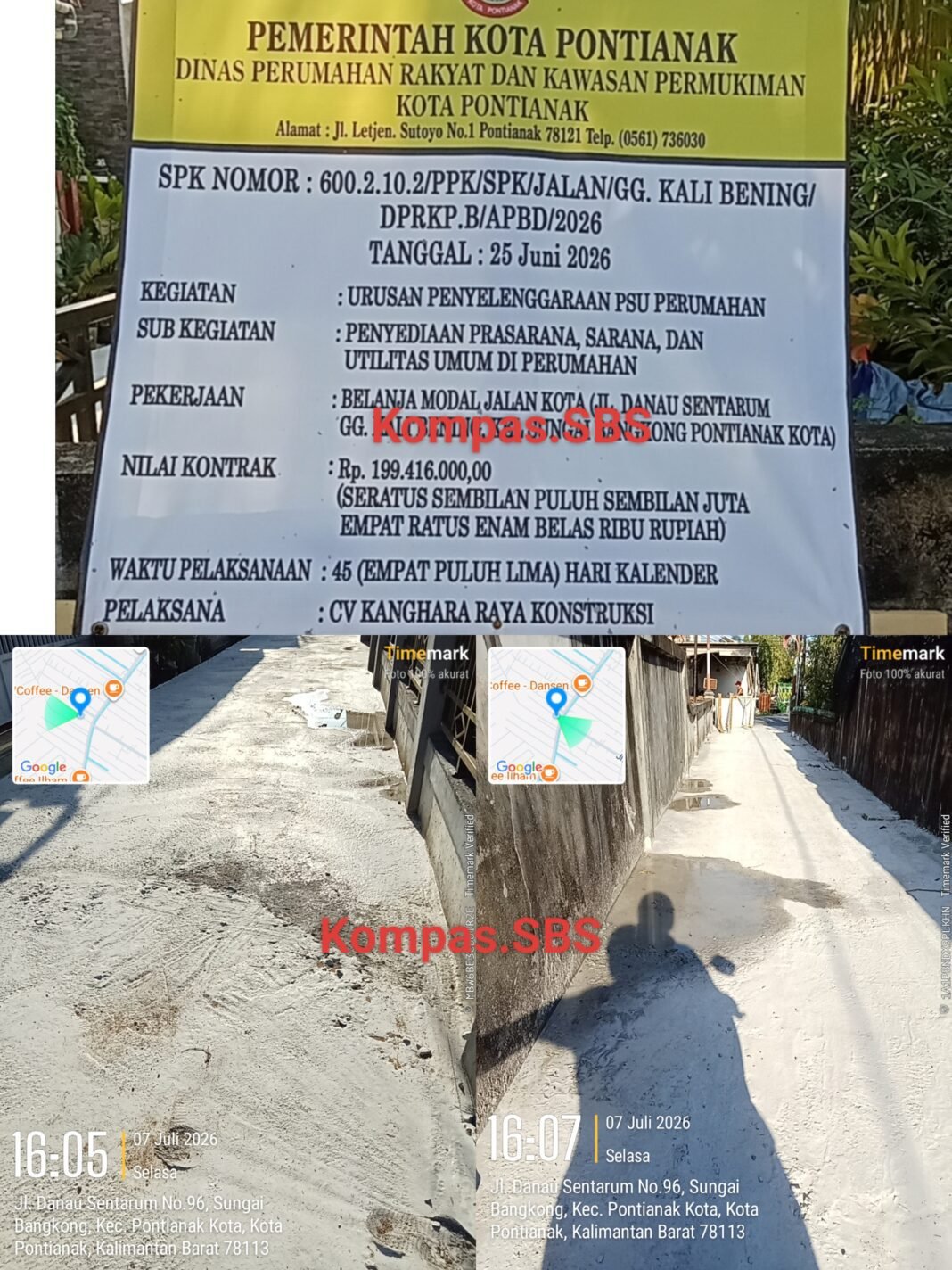 Proyek Jalan Kali Bening Dansen Asal Jadi. Warga Komplain. Dinas Entahlah Proyek Jalan Kali Bening Dansen Asal Jadi. Warga Komplain. Dinas Entahlah
