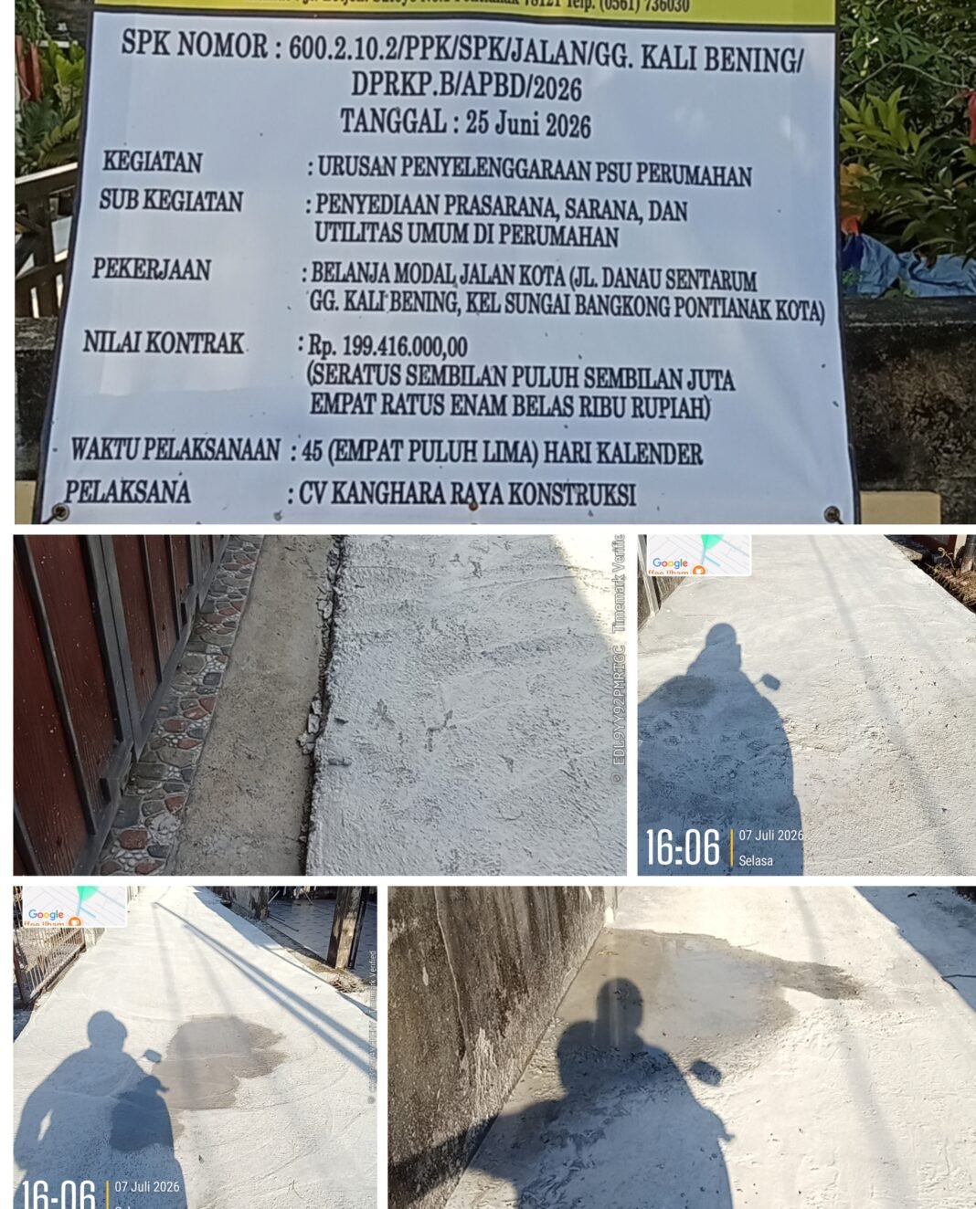 Warga Komplain Pekerjaan Jalan Kali Bening Dansen Asal Jadi. Warga Komplain Pekerjaan Jalan Kali Bening Dansen Asal Jadi.