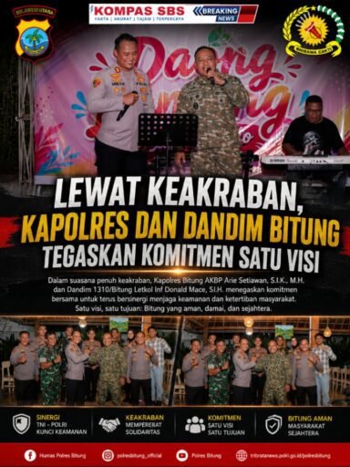 Lewat Keakraban, Kapolres Bitung Dan Dandim Bitung Tegaskan Komitmen Satu Visi Lewat Keakraban, Kapolres Bitung Dan Dandim Bitung Tegaskan Komitmen Satu Visi