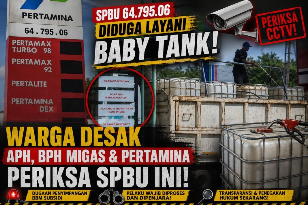 SPBU 64.795.06 Diduga Layani Baby Tank, Warga Desak APH, BPH Migas dan Pertamina Periksa CCTV SPBU 64.795.06 Diduga Layani Baby Tank, Warga Desak APH, BPH Migas dan Pertamina Periksa CCTV