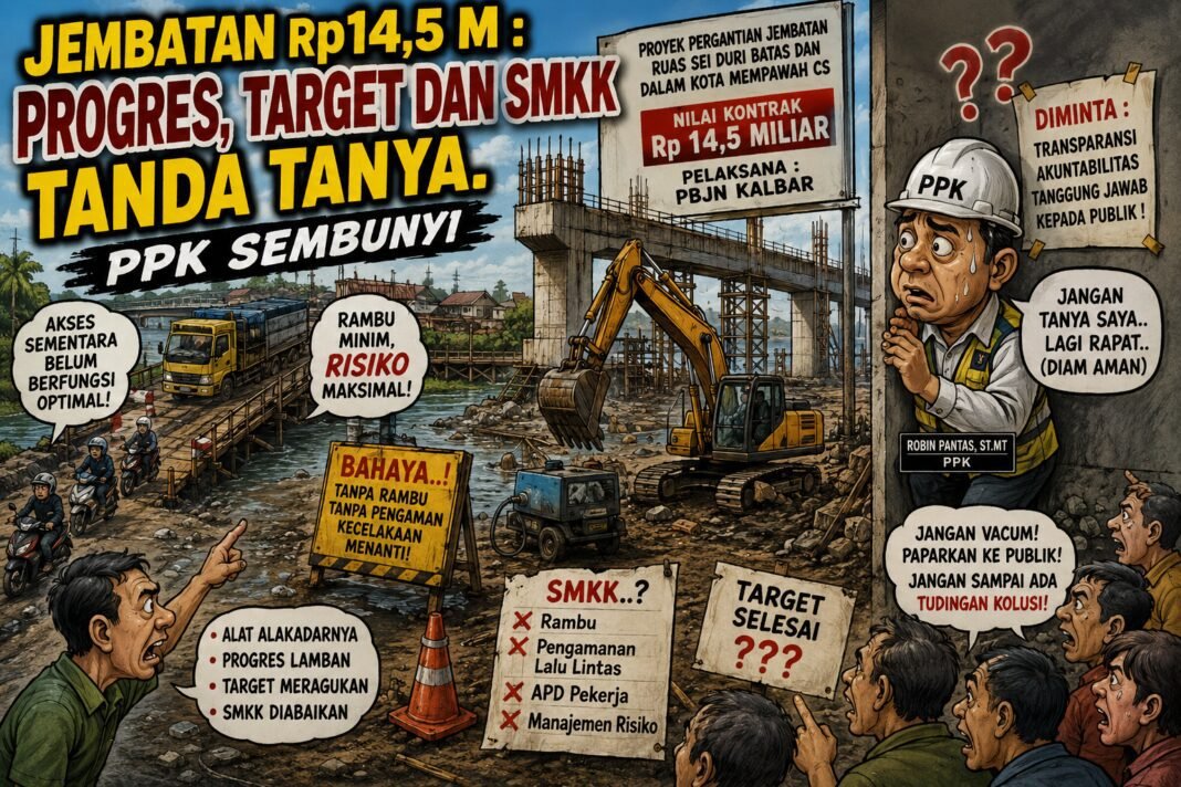 Jembatan Rp14,5 M : Progres, Target Dan SMKK Tanda Tanya. PPK Sembunyi Jembatan Rp14,5 M : Progres, Target Dan SMKK Tanda Tanya. PPK Sembunyi