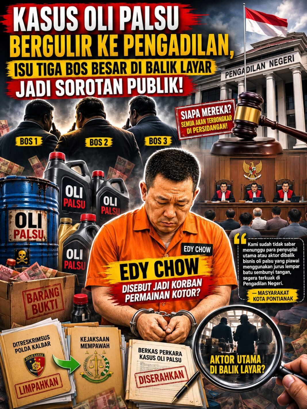 Kasus Oli Palsu Bergulir ke Pengadilan, Isu Tiga Bos Besar di Balik Layar Jadi Sorotan Publik Kasus Oli Palsu Bergulir ke Pengadilan, Isu Tiga Bos Besar di Balik Layar Jadi Sorotan Publik