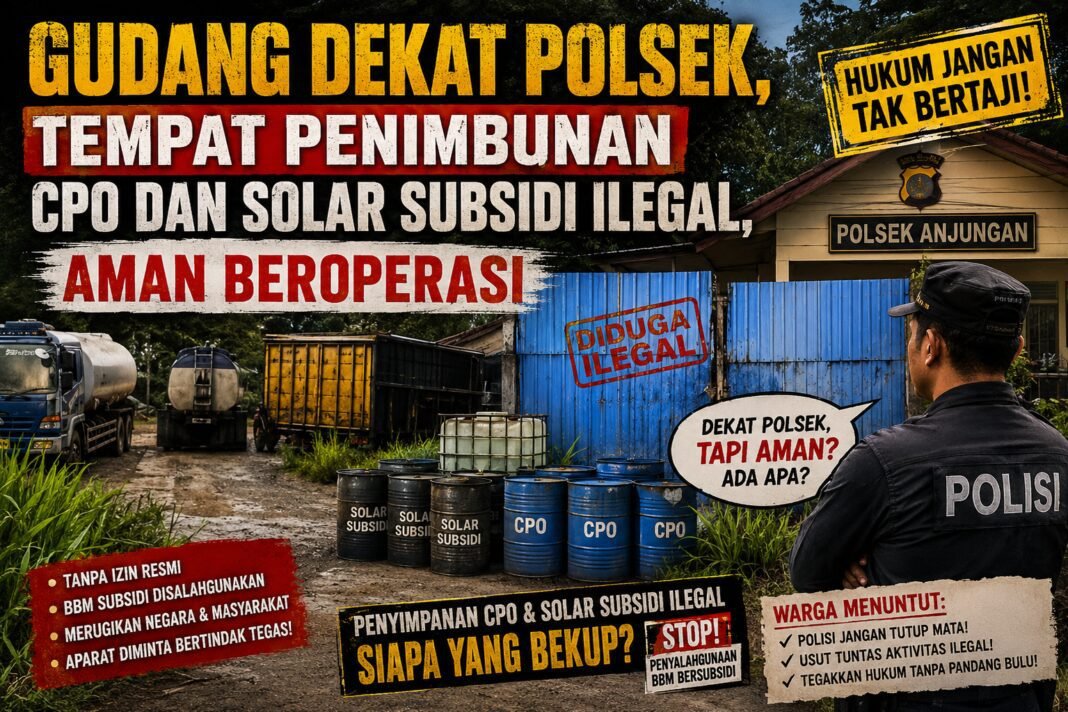 Gudang Dekat Polsek, Tempat Penimbunan CPO Dan Solar Subsidi Ilegal, Aman Beroperasi Gudang Dekat Polsek, Tempat Penimbunan CPO Dan Solar Subsidi Ilegal, Aman Beroperasi