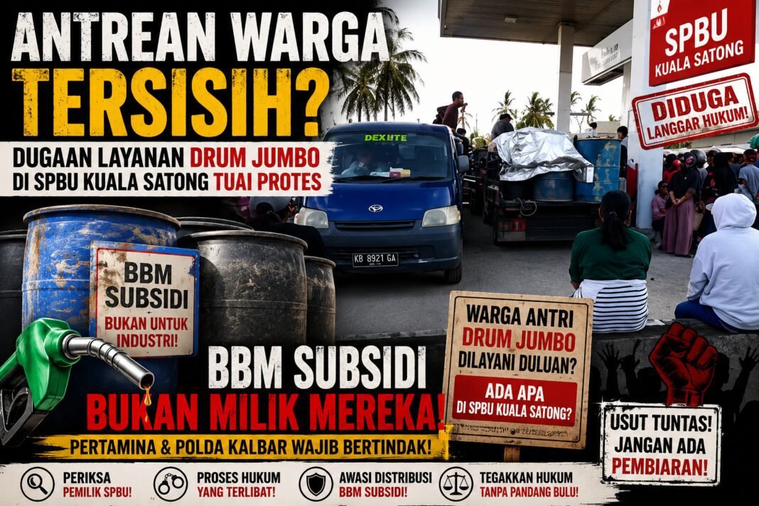 Antrean Warga Tersisih? Dugaan Layanan Drum Jumbo di SPBU Kuala Satong Tuai Protes Antrean Warga Tersisih? Dugaan Layanan Drum Jumbo di SPBU Kuala Satong Tuai Protes