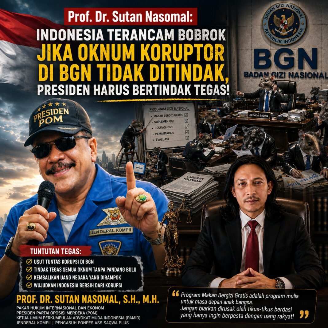 Indonesia Terancam Bobrok Jika Oknum Koruptor di BGN Tidak Ditindak, Presiden Harus Bertindak Tegas Indonesia Terancam Bobrok Jika Oknum Koruptor di BGN Tidak Ditindak, Presiden Harus Bertindak Tegas